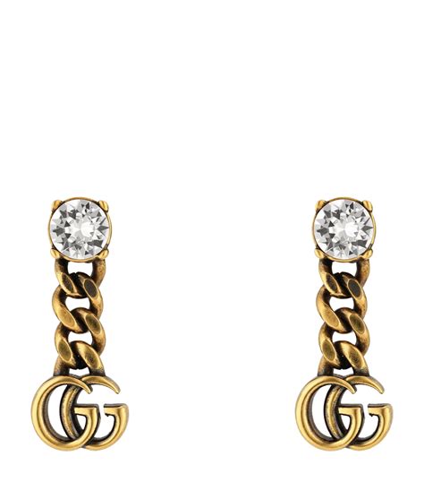 gucci double g earrings gold|gucci double g stud earrings.